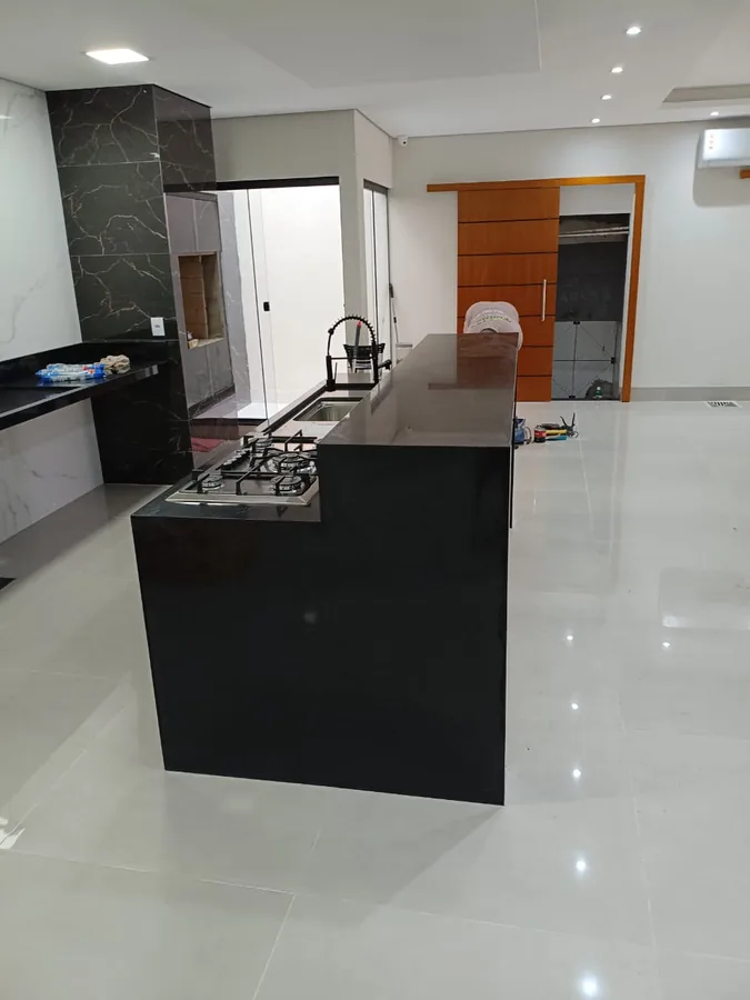 Área gourmet com lareira